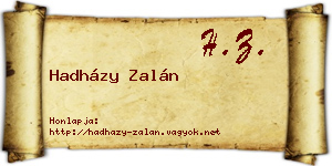 Hadházy Zalán névjegykártya
